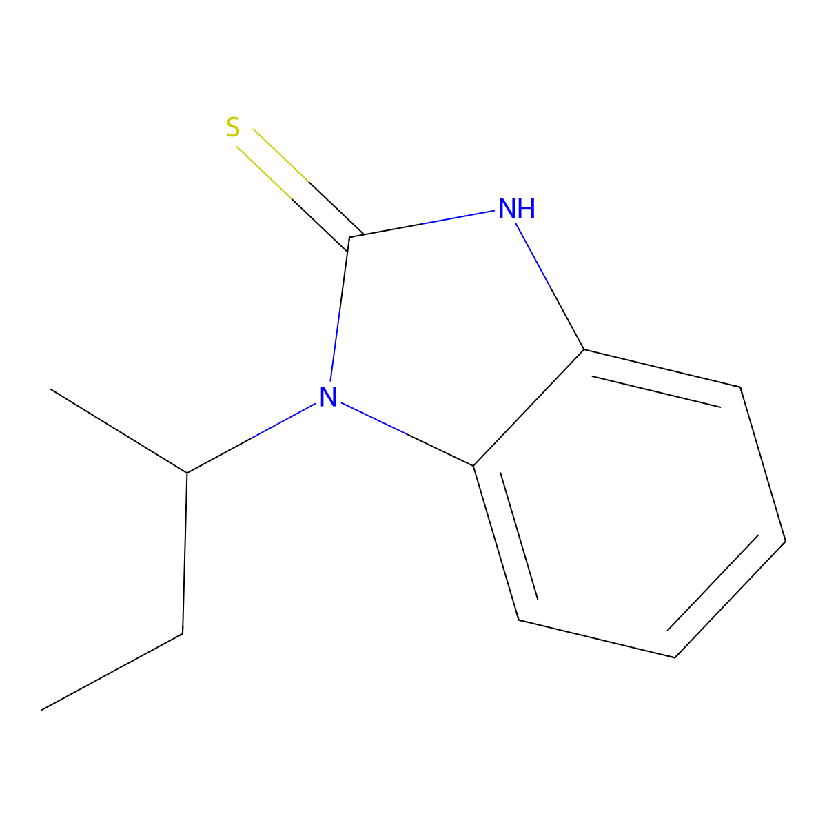 1-(Methylpropyl)benzimidazole-2-thiol molecular structure, CAS 75080-18-1