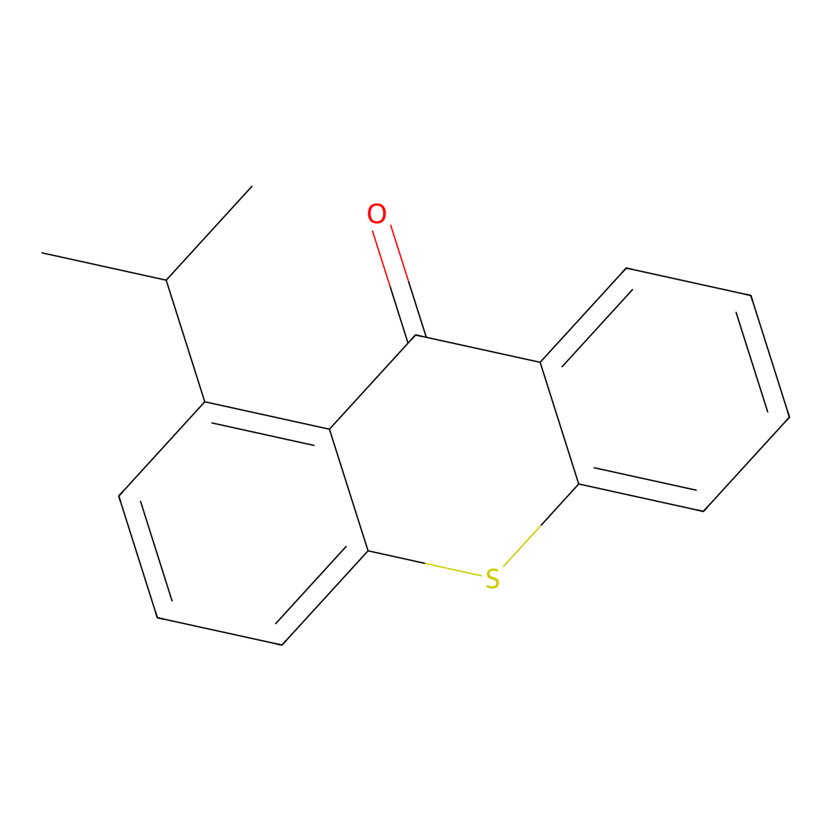 Isopropylthioxanthone molecular structure, CAS 75081-21-9