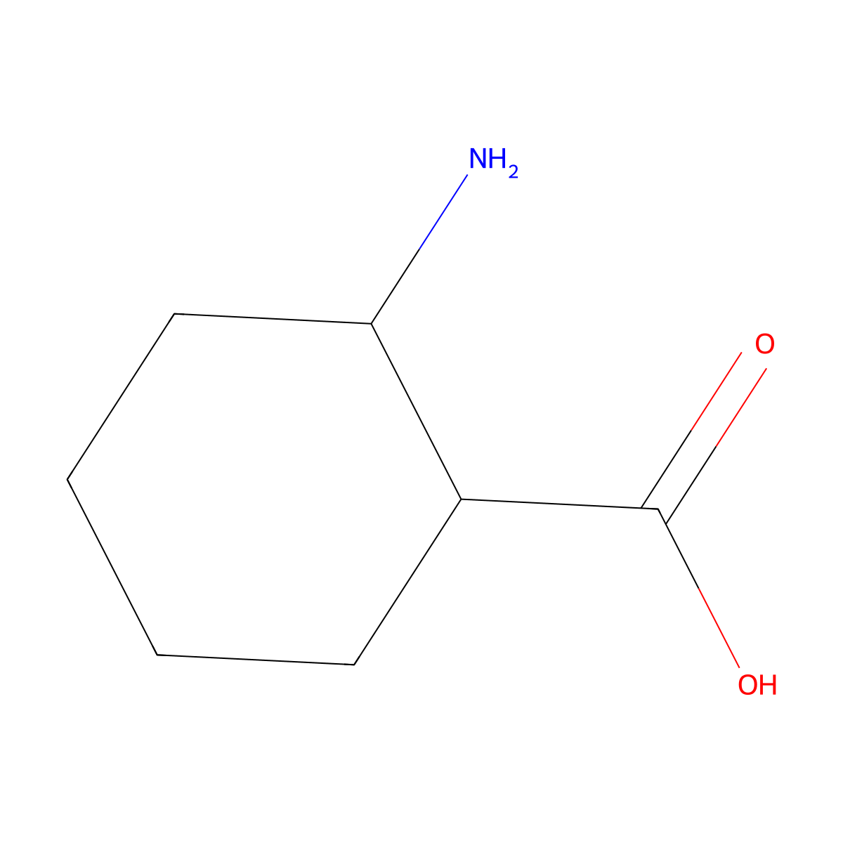 2-Aminocyclohexanecarboxylic acid molecular structure, CAS 75081-40-2