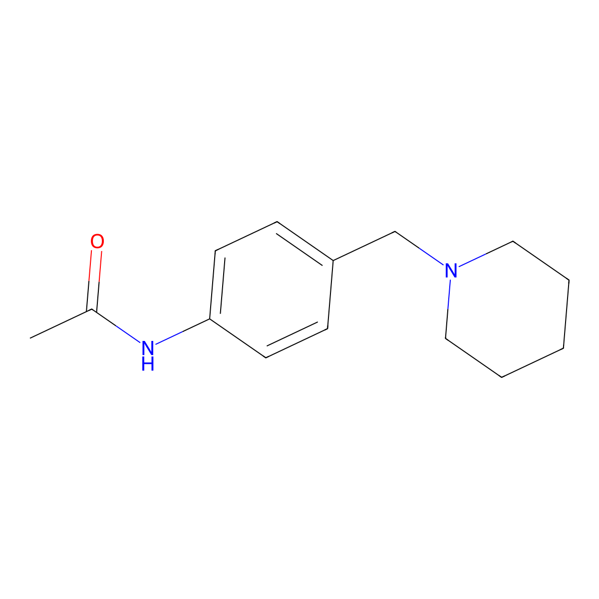 N-{4-[(Piperidin-1-yl)methyl]phenyl}acetamide molecular structure, CAS 7509-68-4