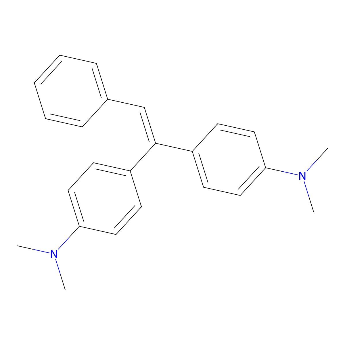 4-[1-(4-dimethylaminophenyl)-2-phenyl-ethenyl]-N,N-dimethyl-aniline molecular structure, CAS 7509-74-2