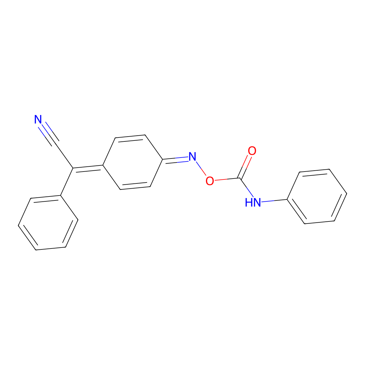 [[4-[cyano(phenyl)methylidene]cyclohexa-2,5-dien-1-ylidene]amino] N-phenylcarbamate molecular structure, CAS 7509-92-4