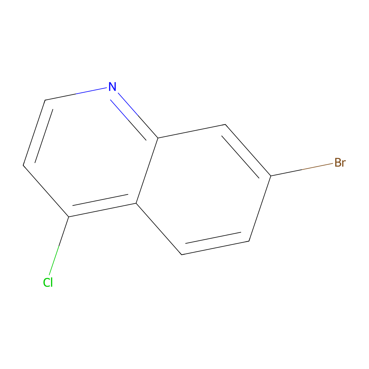 7-Bromo-4-Chloroquinoline molecular structure, CAS 75090-52-7