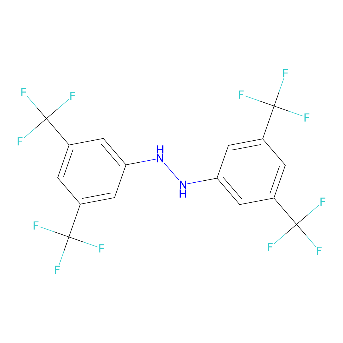 1,2-Bis[3,5-bis(trifluoromethyl)phenyl]hydrazine molecular structure, CAS 75092-05-6