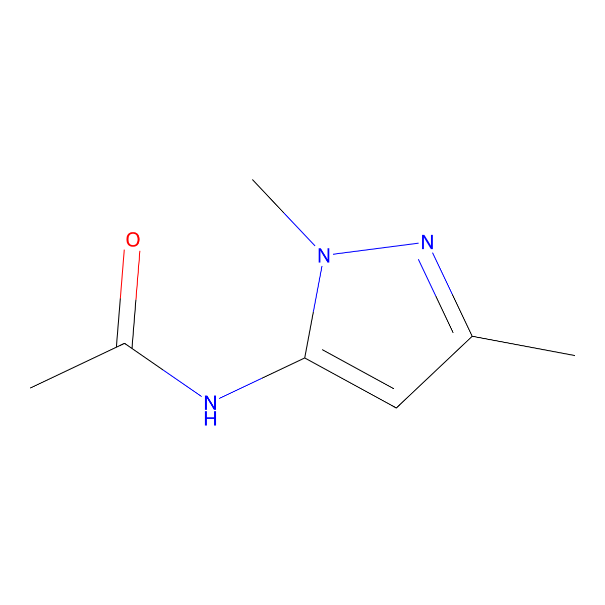 N-(2,5-dimethylpyrazol-3-yl)acetamide molecular structure, CAS 75092-37-4