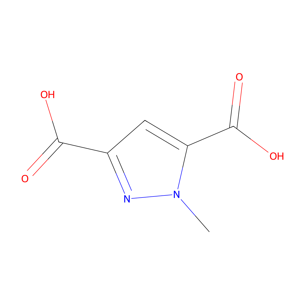 1-Methyl-1H-pyrazole-3,5-dicarboxylic acid molecular structure, CAS 75092-39-6