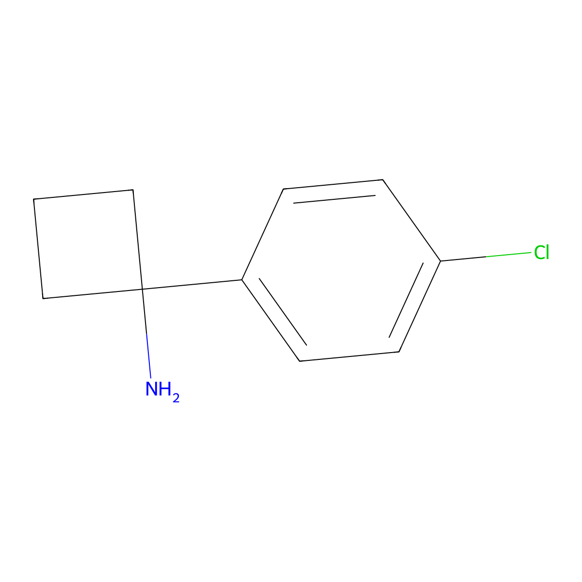 1-(4-Chlorophenyl)cyclobutanamine molecular structure, CAS 75095-80-6