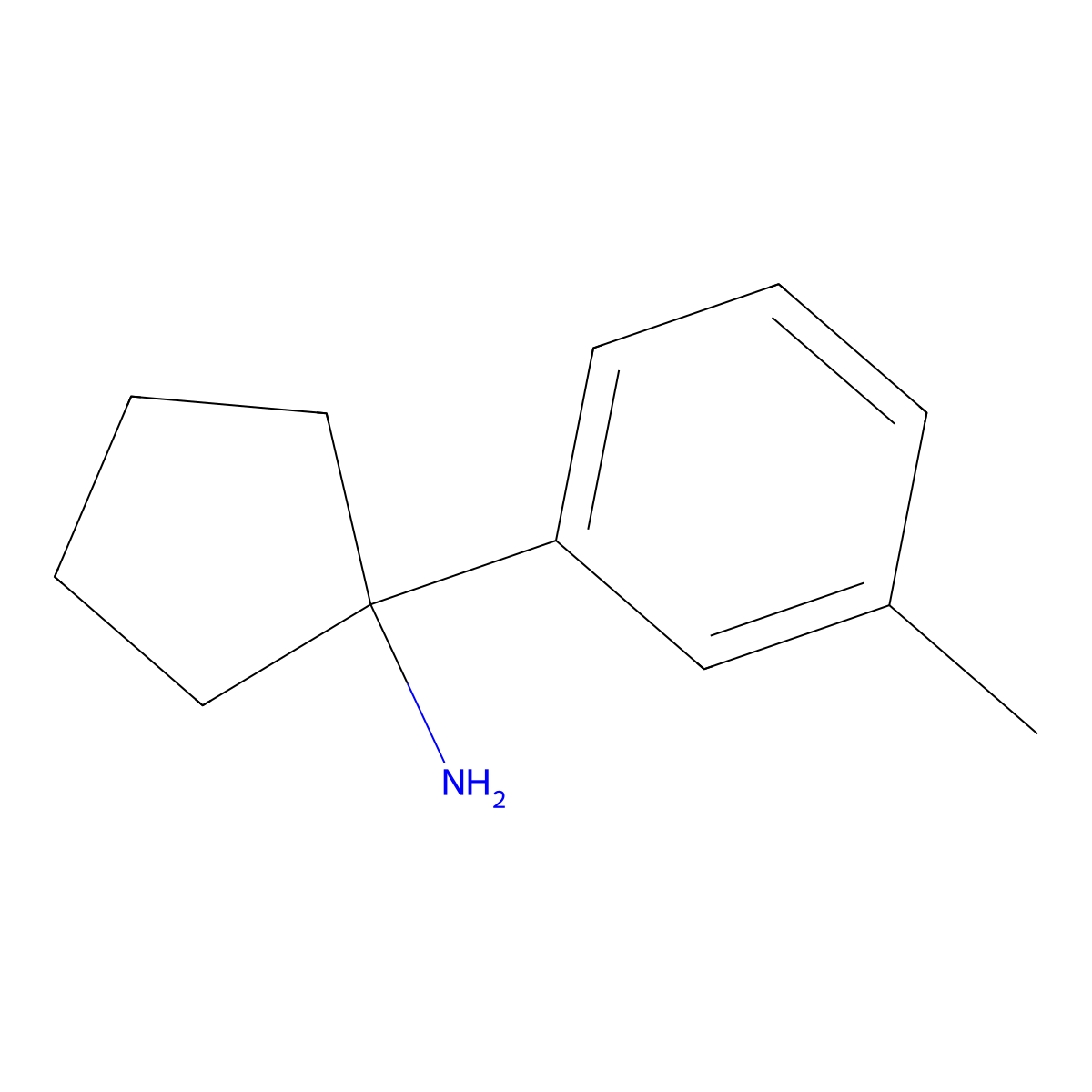 1-(3-Methylphenyl)cyclopentan-1-amine molecular structure, CAS 75095-82-8