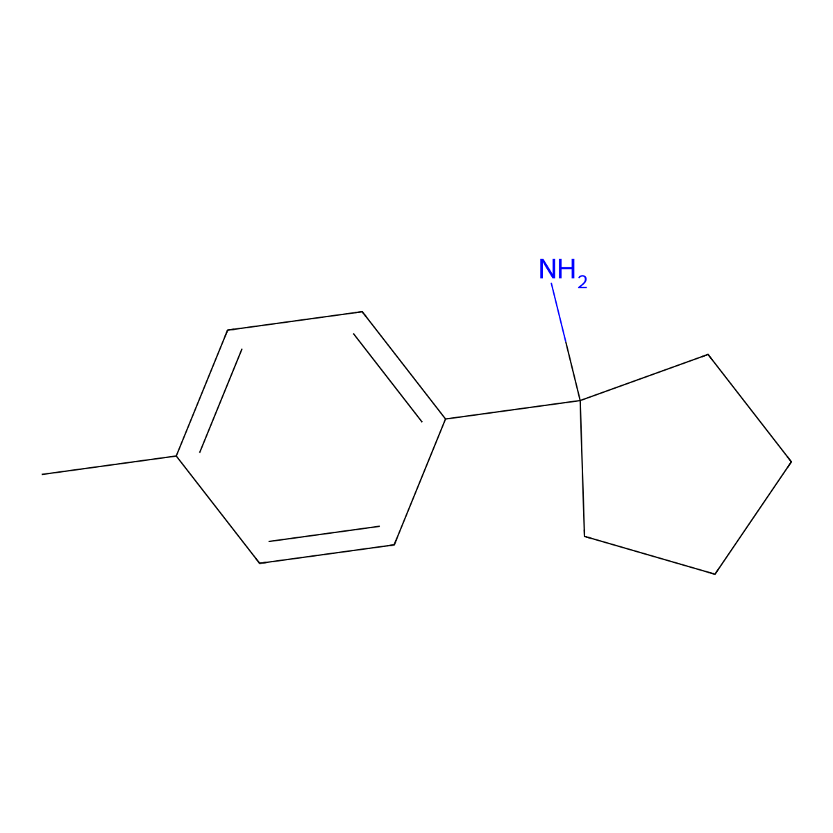 1-(4-Methylphenyl)cyclopentan-1-amine molecular structure, CAS 75095-83-9