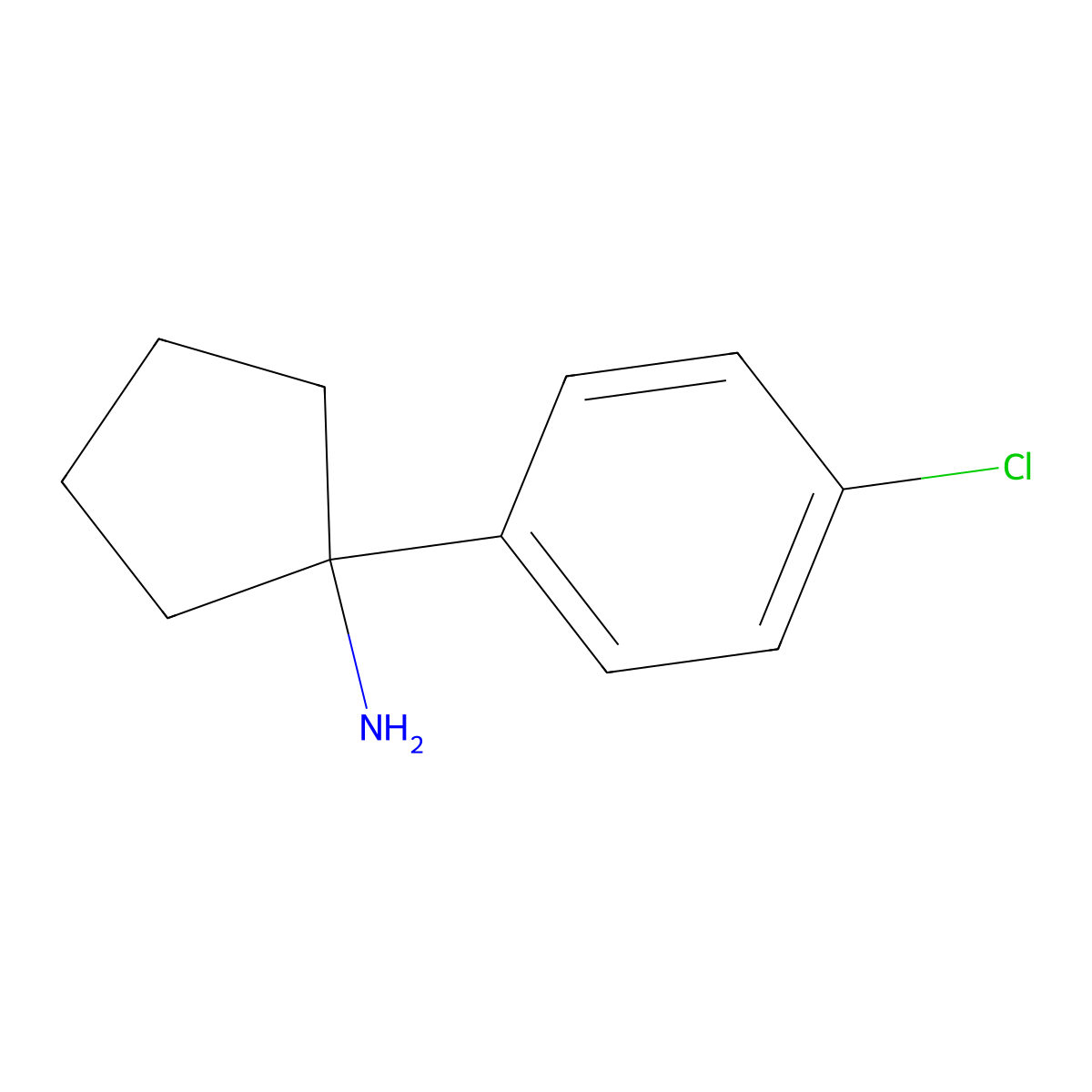 1-(4-chlorophenyl)Cyclopentanamine molecular structure, CAS 75095-84-0