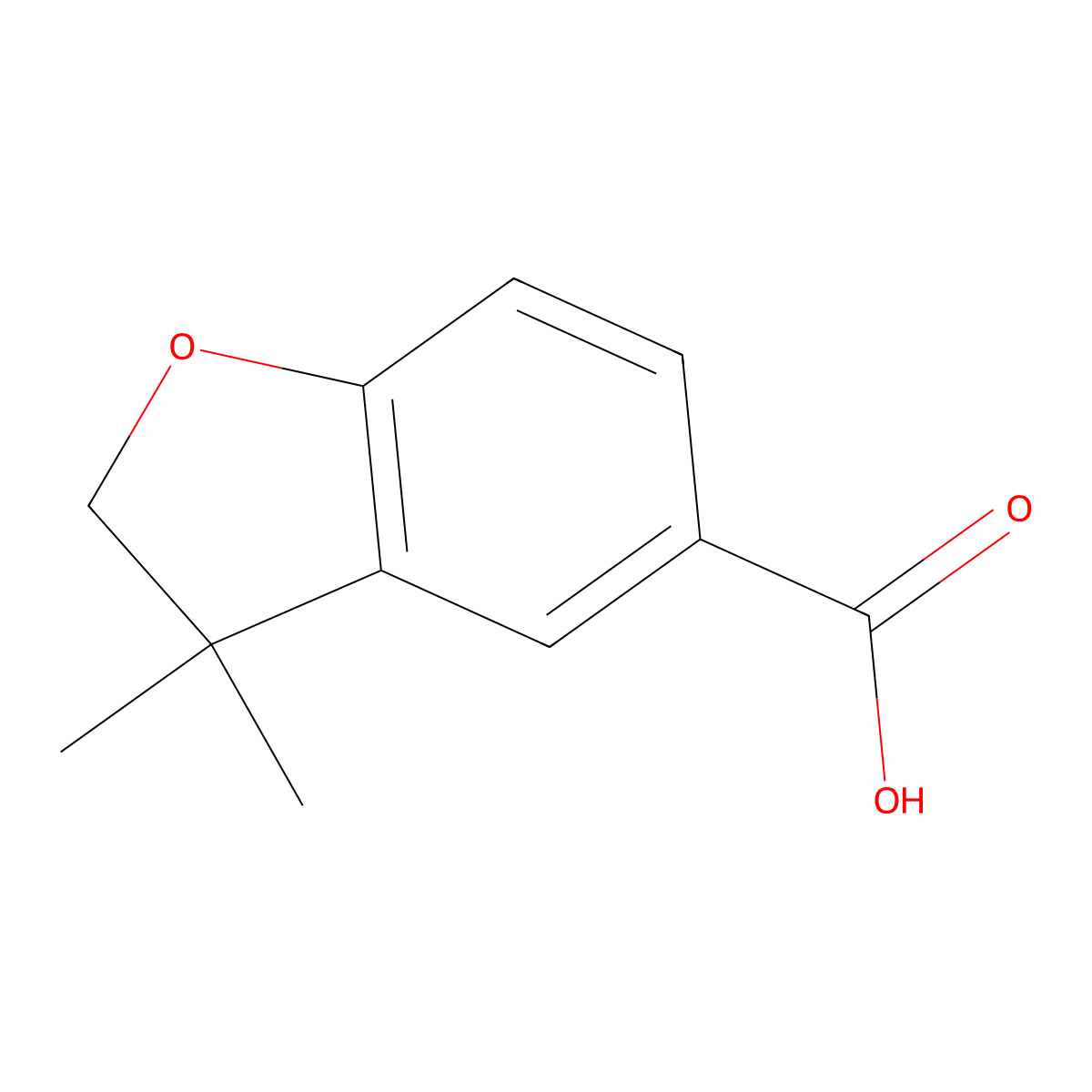 3,3-Dimethyl-2,3-dihydro-1-benzofuran-5-carboxylic acid molecular structure, CAS 75097-97-1
