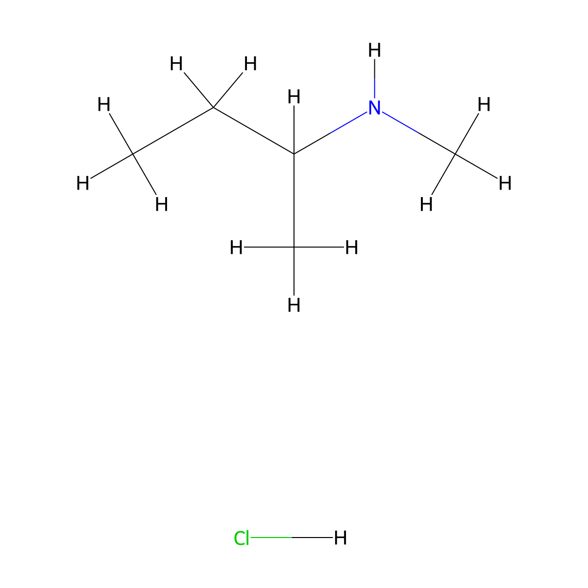(Butan-2-yl)(methyl)amine hydrochloride molecular structure, CAS 75098-40-7