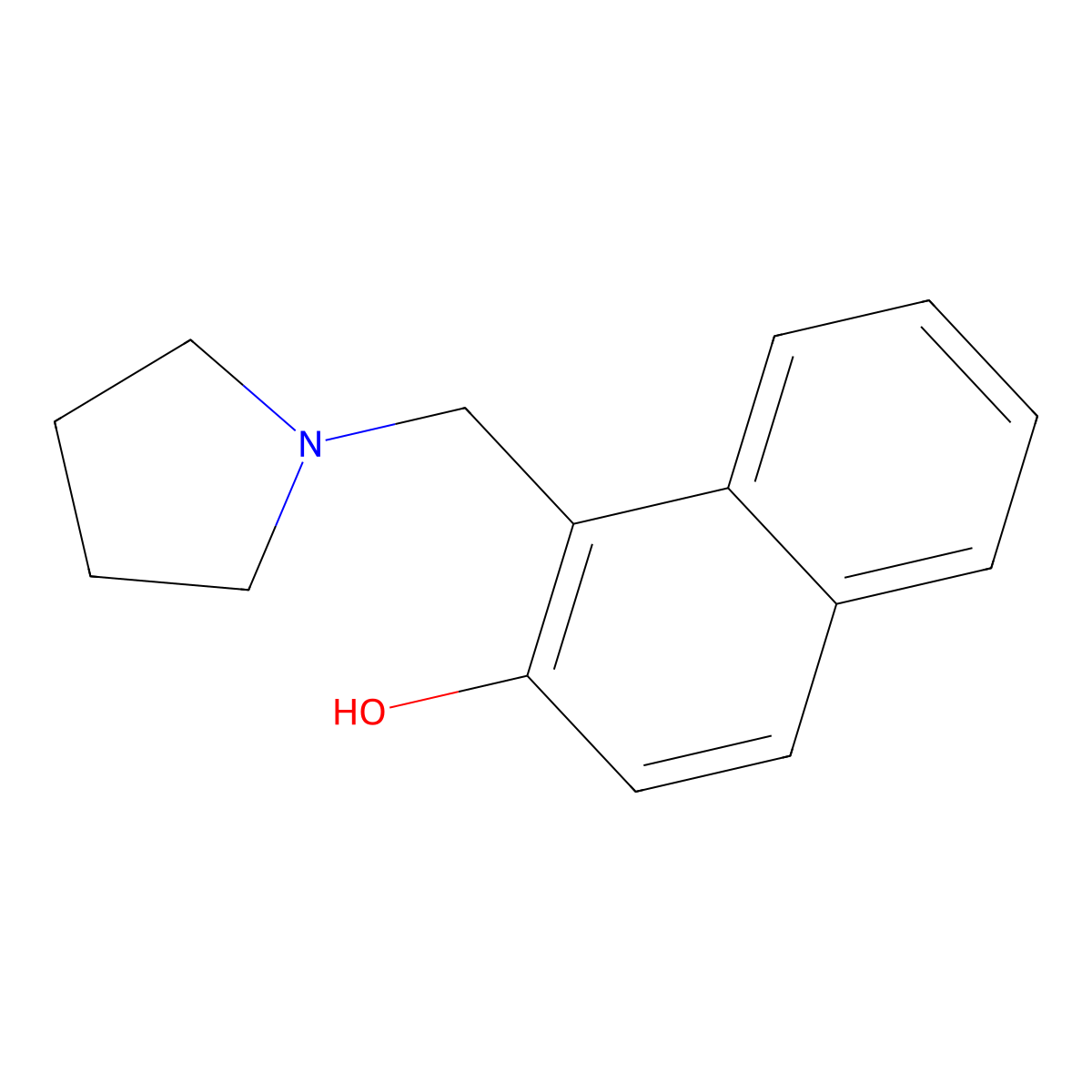 1-(1-Pyrrolidinylmethyl)-2-naphthol molecular structure, CAS 75098-56-5
