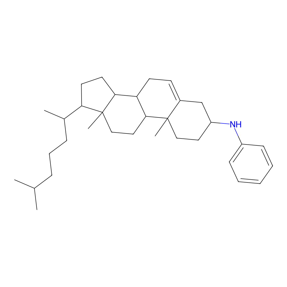 N-Phenylcholest-5-en-3-amine molecular structure, CAS 7510-04-5