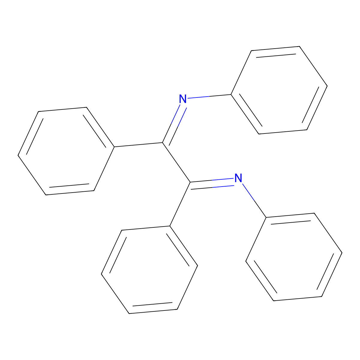 Benzenamine, N,N'-(1,2-diphenyl-1,2-ethanediylidene)bis- molecular structure, CAS 7510-33-0