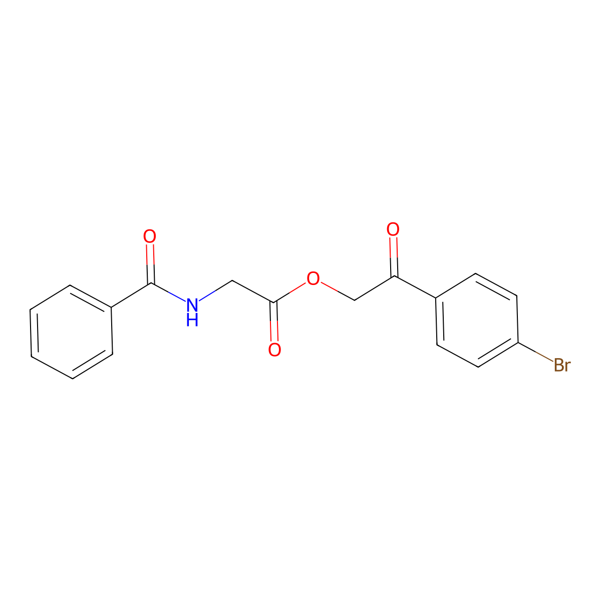 [2-(4-Bromophenyl)-2-oxoethyl] 2-benzamidoacetate molecular structure, CAS 7510-50-1