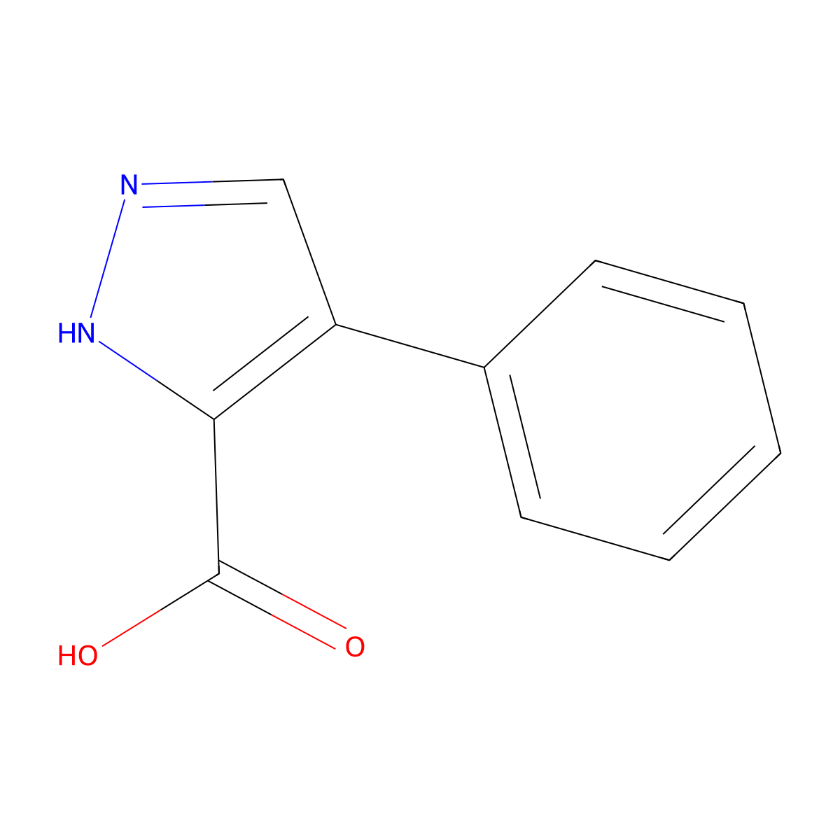 4-phenyl-1H-pyrazole-3-carboxylic acid molecular structure, CAS 7510-56-7