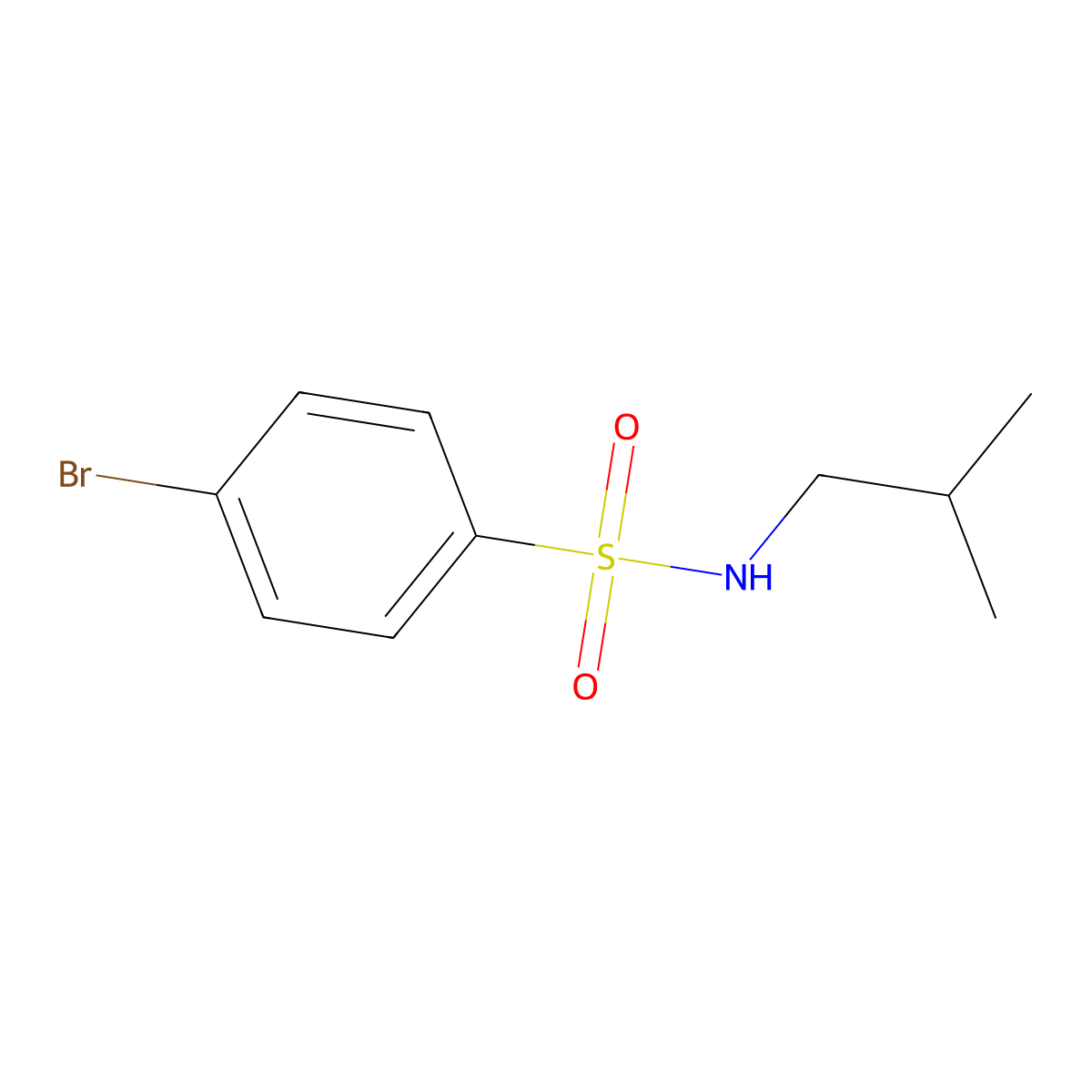 Benzenesulfonamide, p-bromo-N-isobutyl- molecular structure, CAS 7510-83-0