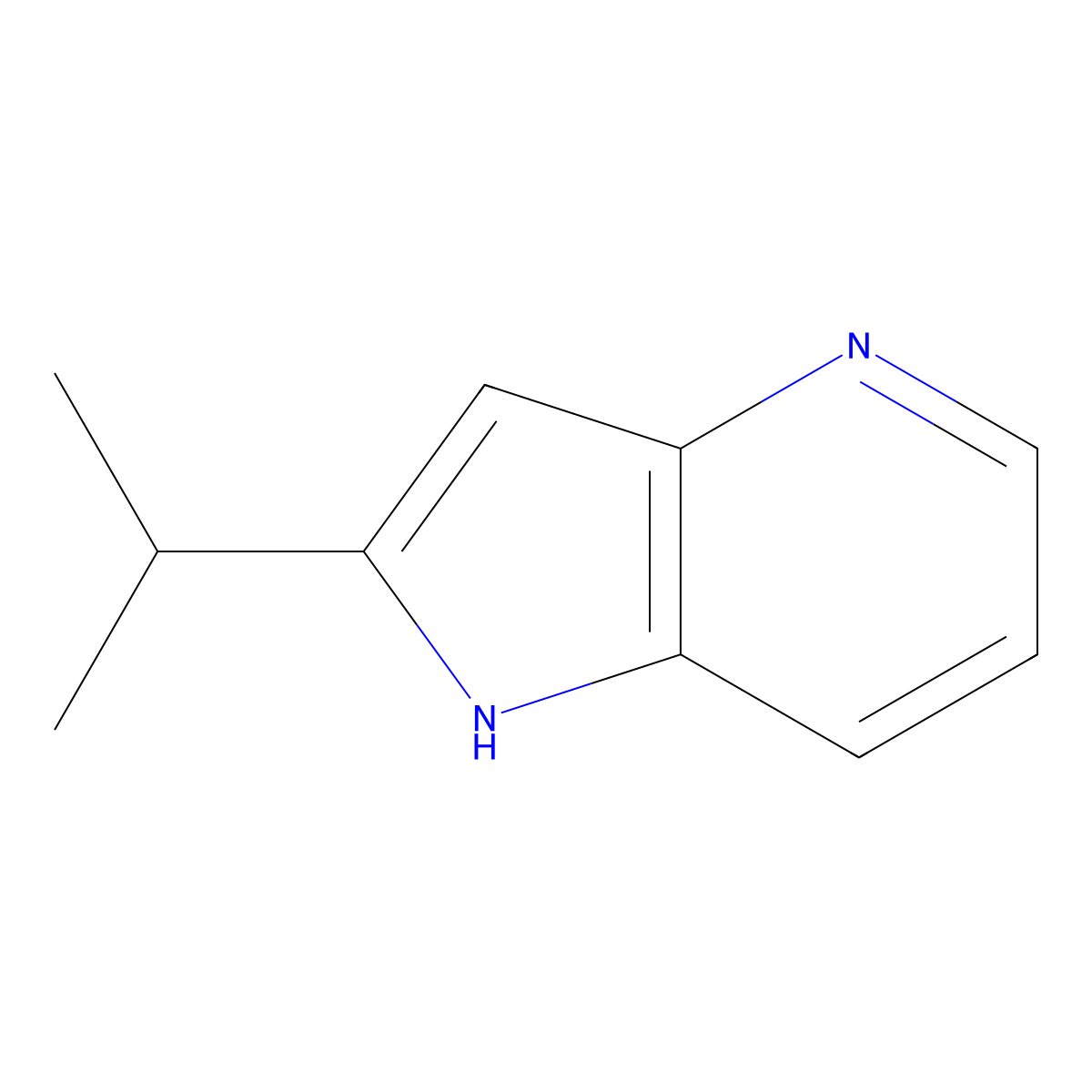 2-isopropyl-1H-pyrrolo[3,2-b]pyridine molecular structure, CAS 75100-51-5