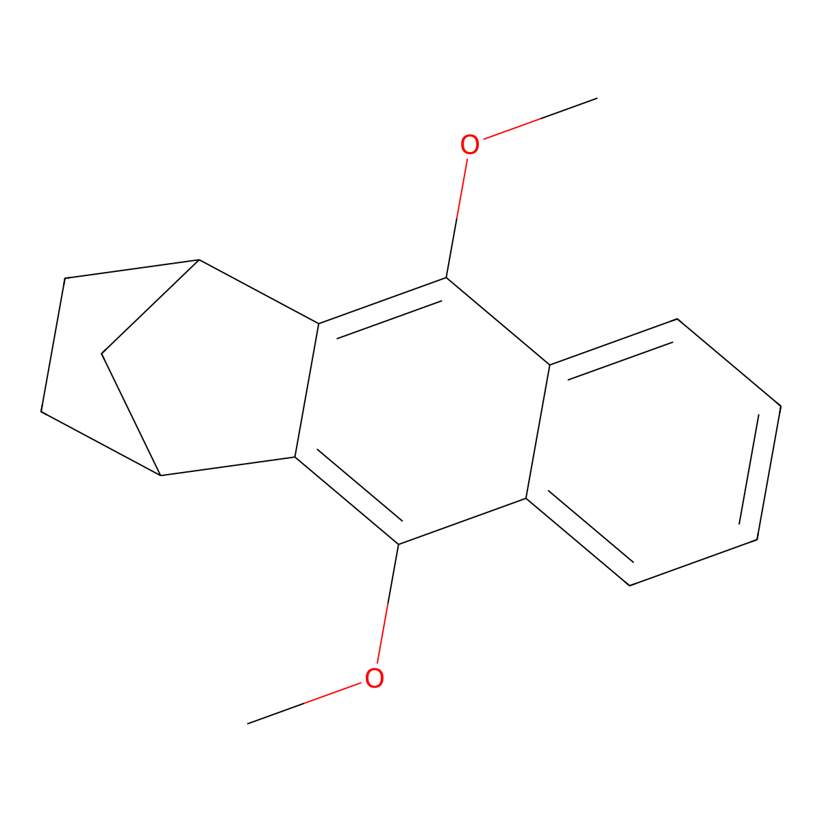 1,4-Methanoanthracene,1,2,3,4-tetrahydro-9,10-dimethoxy- molecular structure, CAS 75102-19-1
