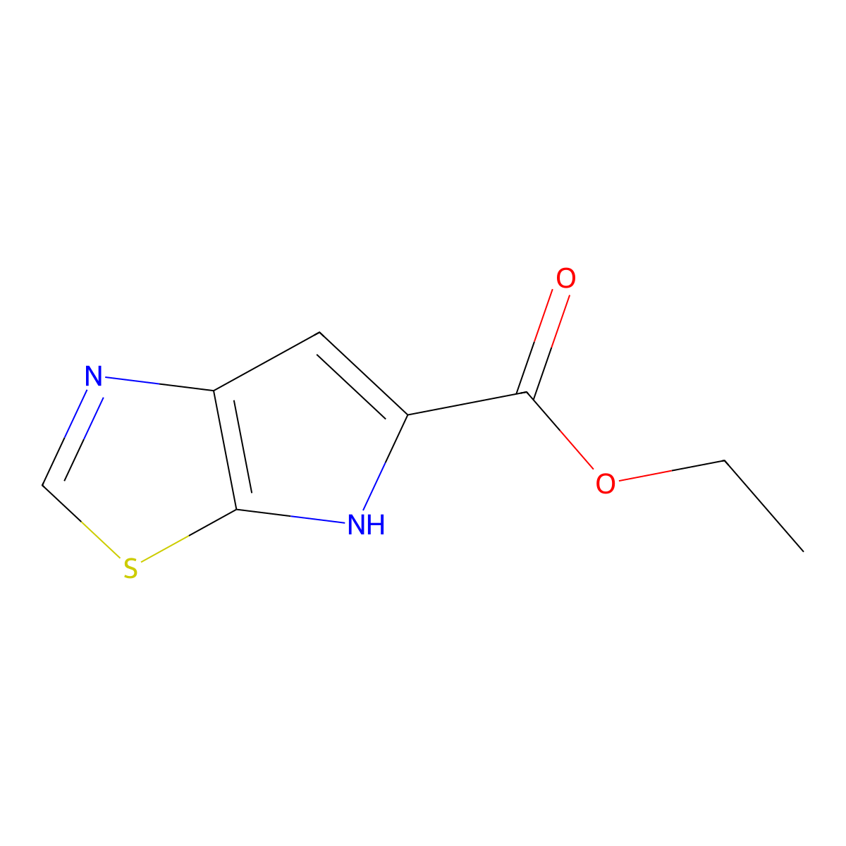 4H-pyrrolo[3,2-d]thiazole-5-carboxylic acid ethyl ester molecular structure, CAS 75103-40-1