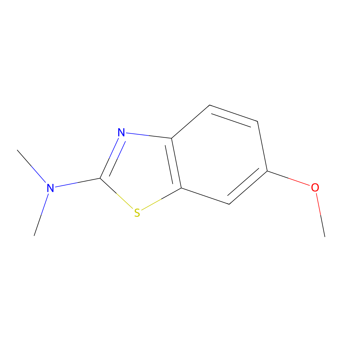 6-Methoxy-N,N-dimethylbenzo[d]thiazol-2-amine molecular structure, CAS 75105-03-2