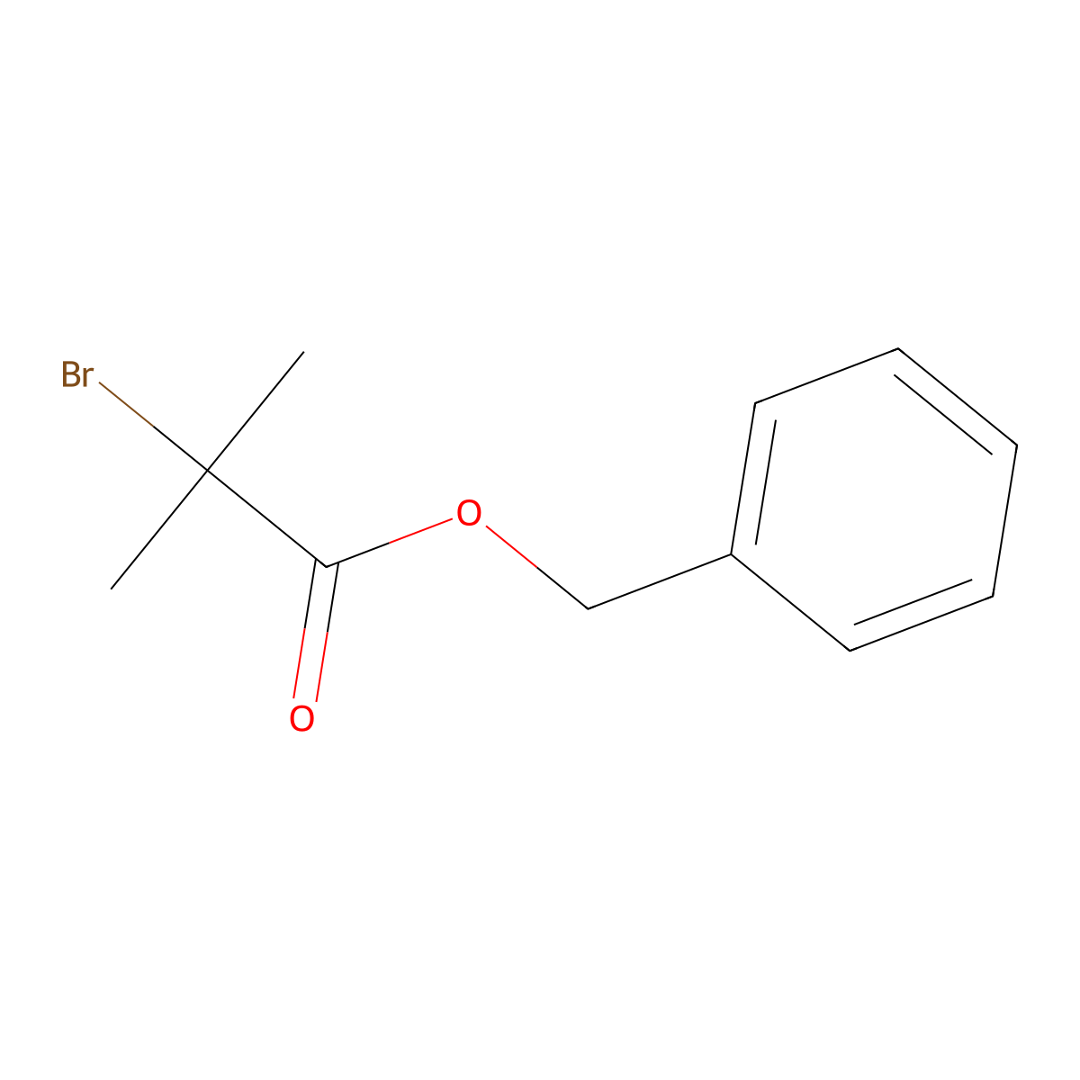 Benzyl 2-bromo-2-methylpropanoate molecular structure, CAS 75107-16-3