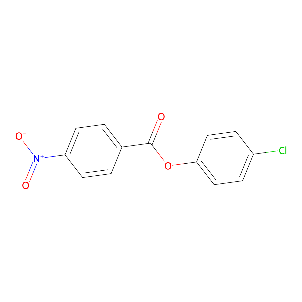 (4-Chlorophenyl) 4-nitrobenzoate molecular structure, CAS 7511-31-1