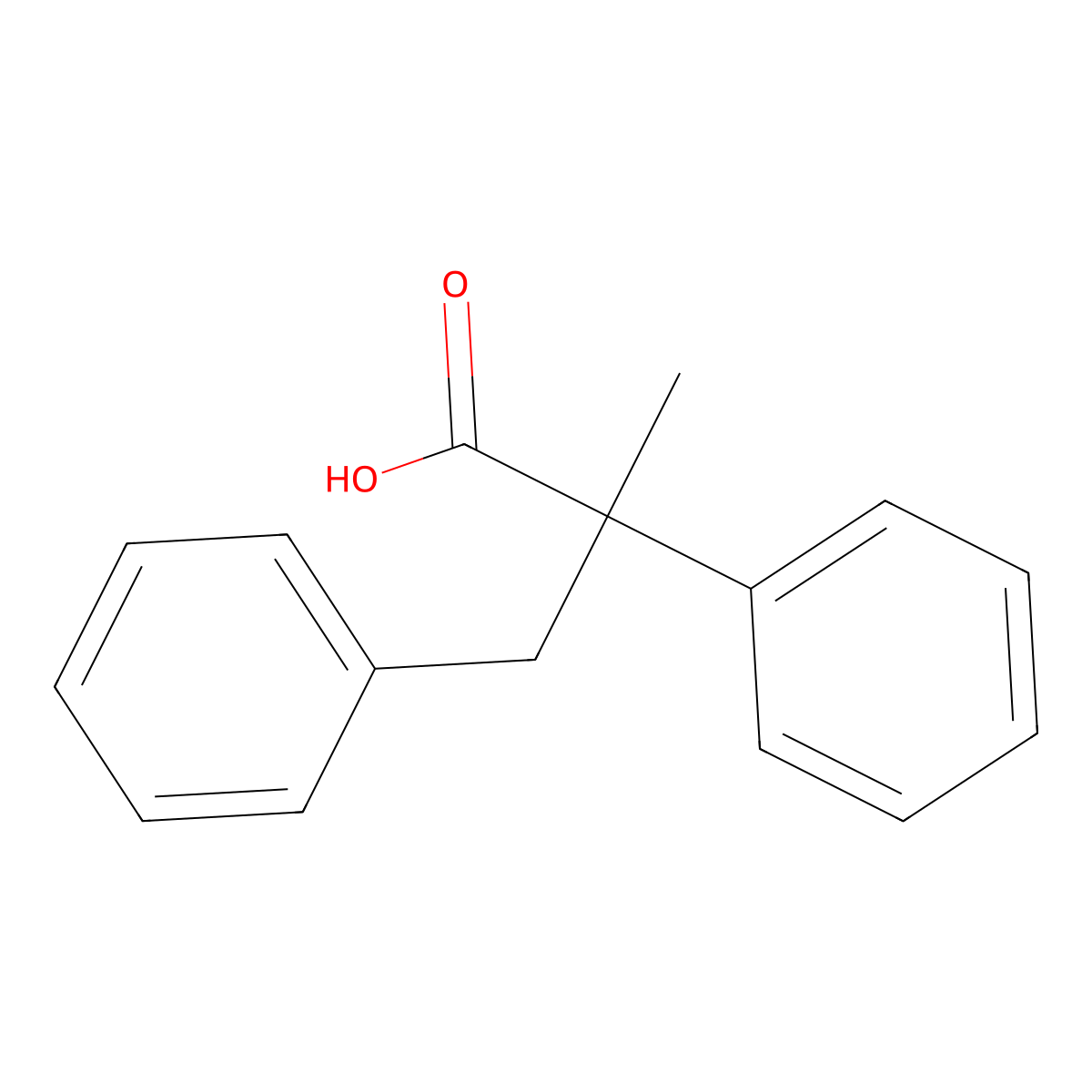 2-Methyl-2,3-diphenylpropanoic acid molecular structure, CAS 7511-43-5
