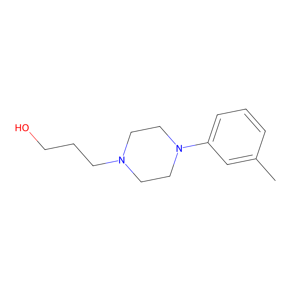 3-[4-(3-Methylphenyl)piperazin-1-yl]propan-1-ol molecular structure, CAS 7511-73-1