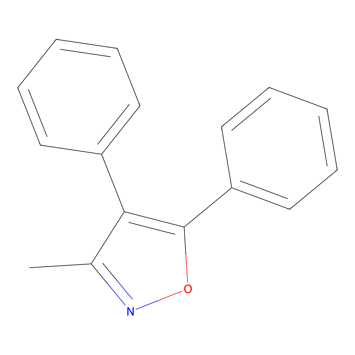 3-Methyl-4,5-diphenylisoxazole molecular structure, CAS 75115-00-3