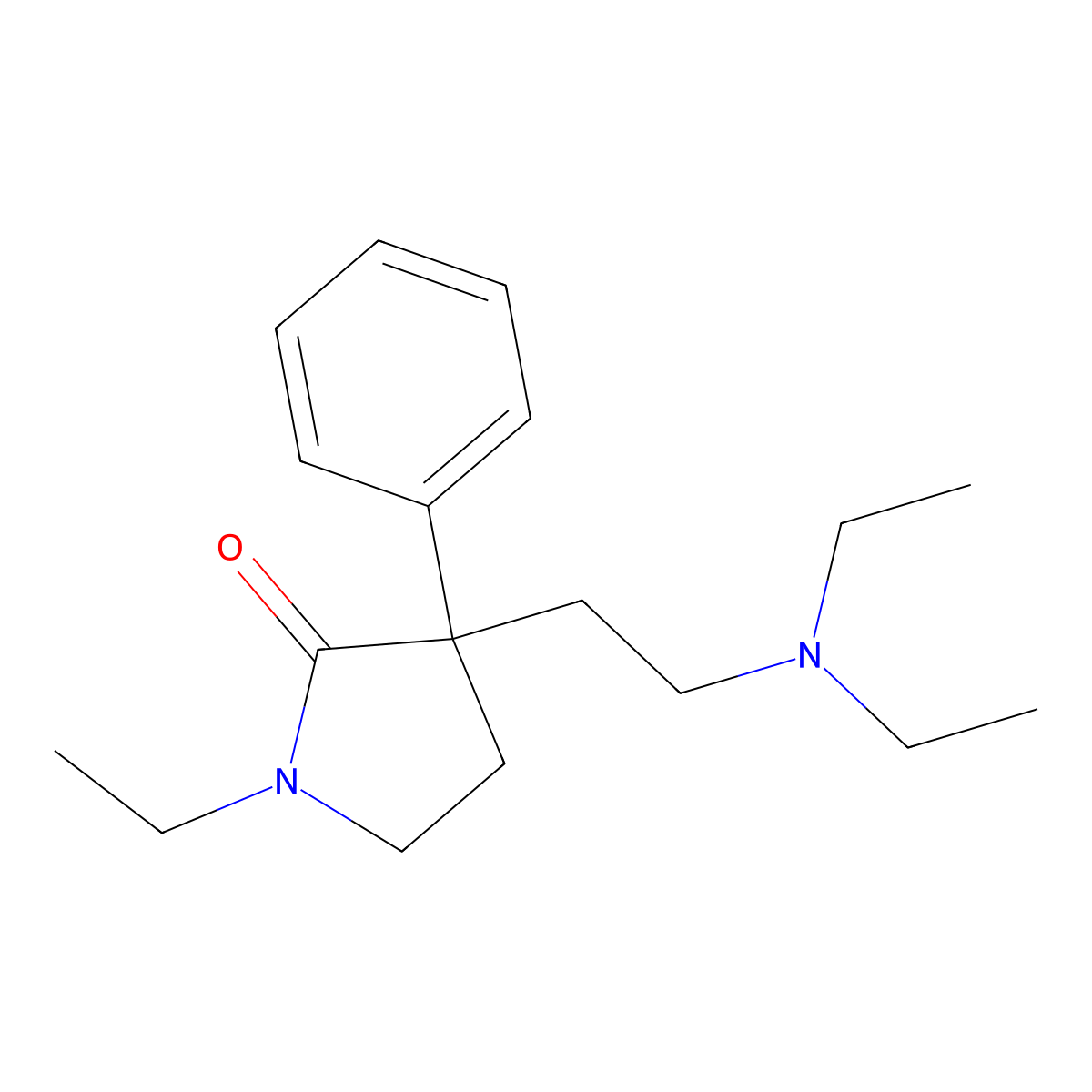 3-[2-(Diethylamino)ethyl]-1-ethyl-3-phenyl-2-pyrrolidinone molecular structure, CAS 7512-13-2