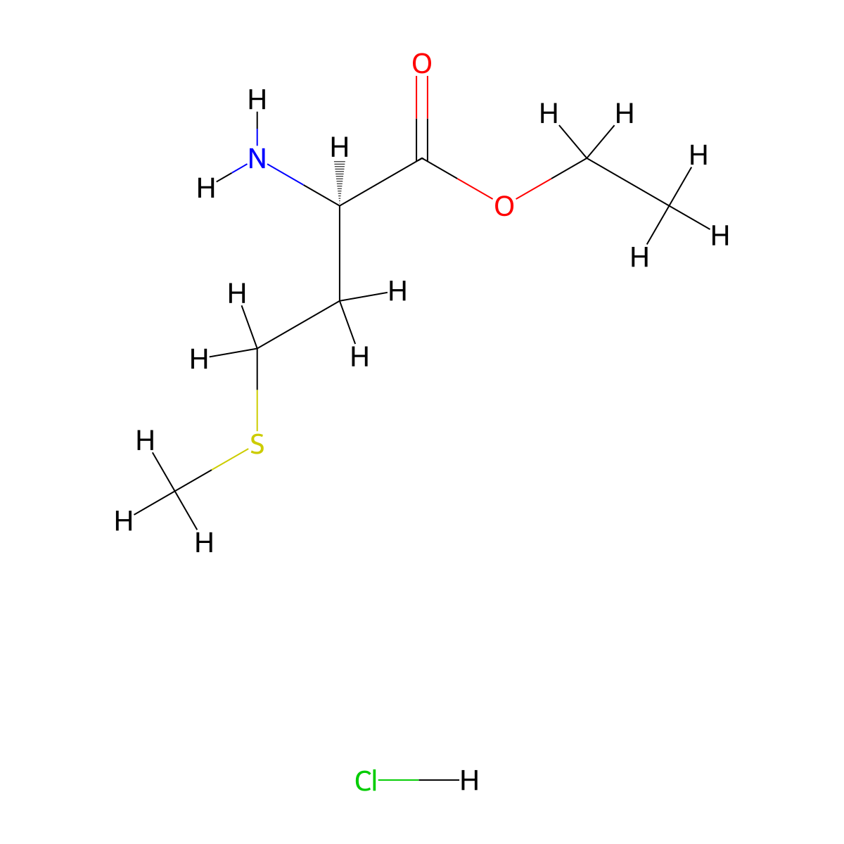 H-D-Met-oet hcl molecular structure, CAS 7512-43-8