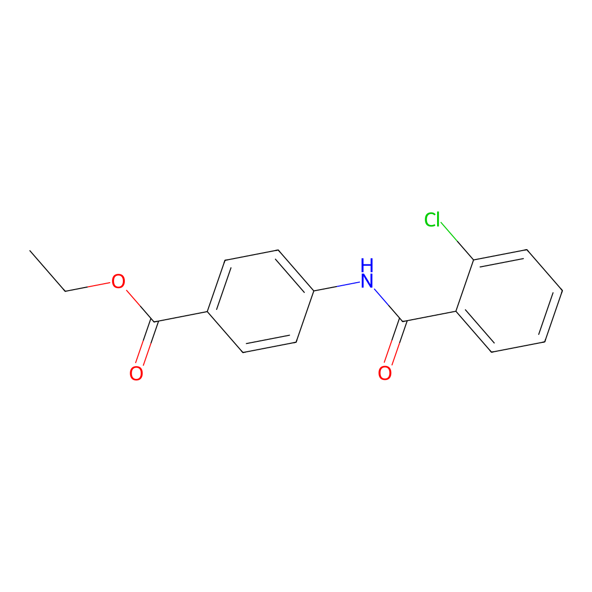 Ethyl 4-(2-chlorobenzamido)benzoate molecular structure, CAS 75121-10-7