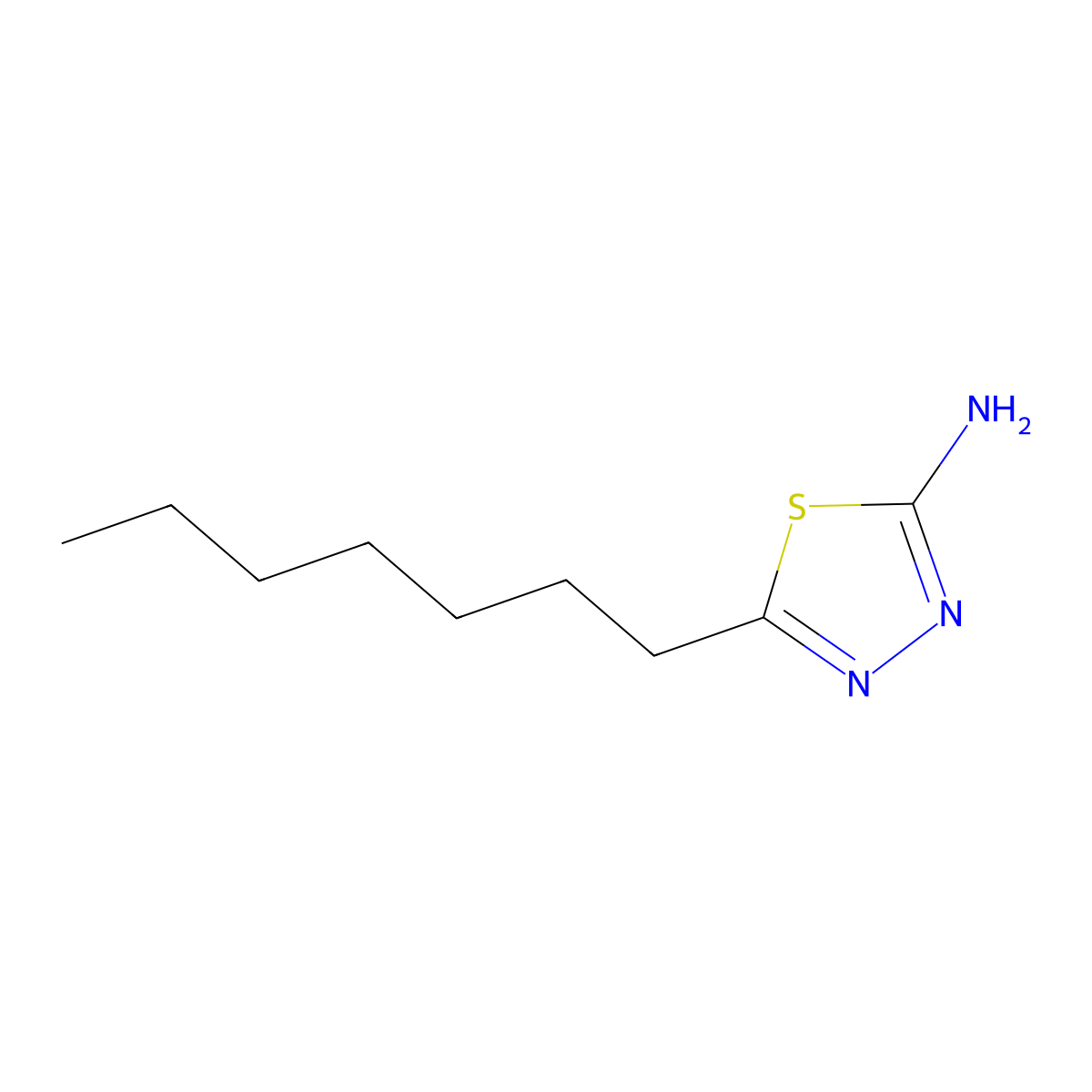5-Heptyl-1,3,4-thiadiazol-2-amine molecular structure, CAS 75122-52-0