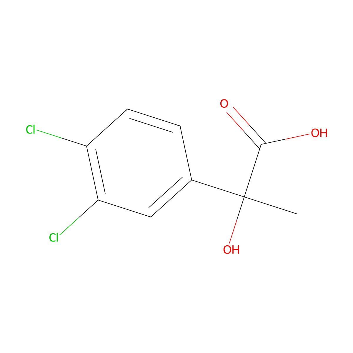 2-(3,4-Dichlorophenyl)-2-hydroxypropanoic acid molecular structure, CAS 75122-96-2