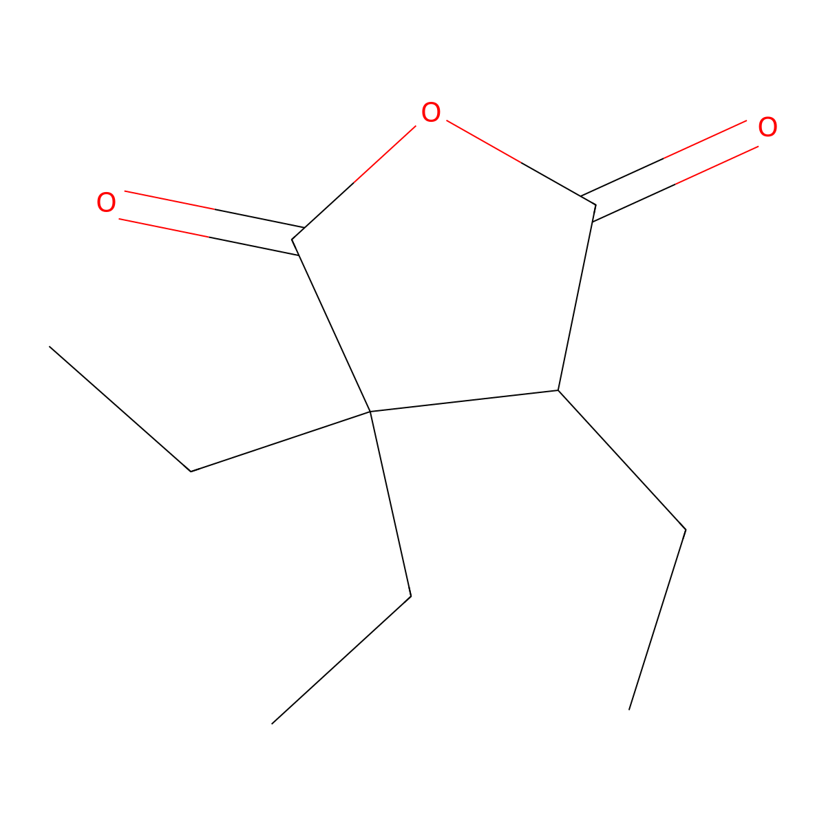 Triethylsuccinic anhydride molecular structure, CAS 75125-36-9