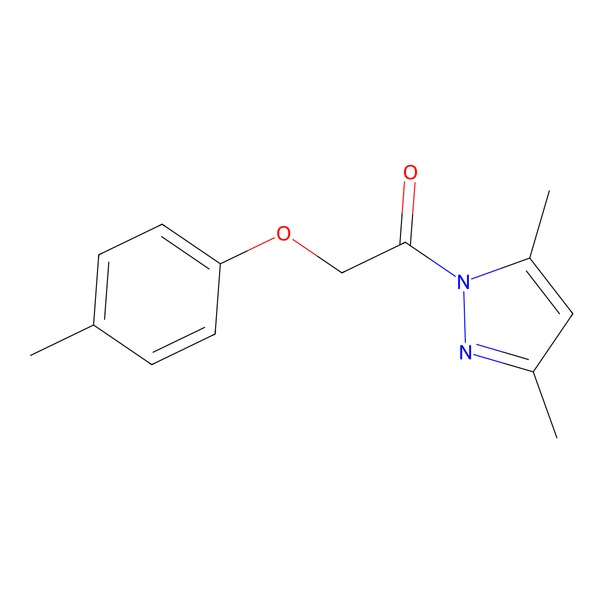 1-(3,5-Dimethyl-1H-pyrazol-1-yl)-2-(4-methylphenoxy)ethan-1-one molecular structure, CAS 75129-60-1