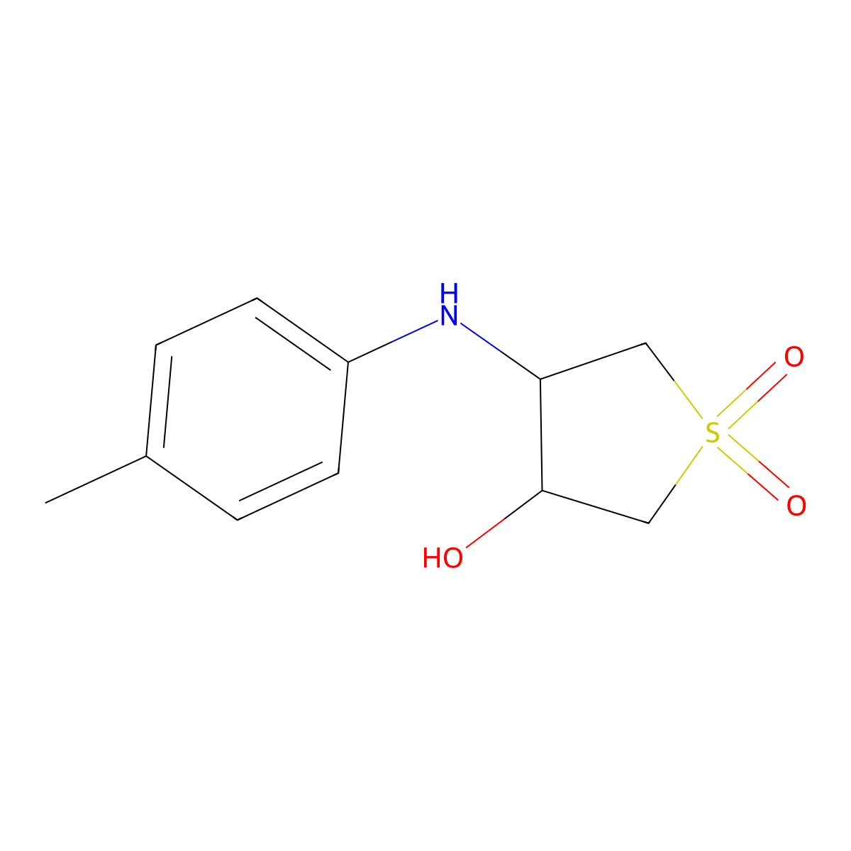 (3S,4R)-3-hydroxy-4-[(4-methylphenyl)amino]thiolane-1,1-dione molecular structure, CAS 75135-13-6