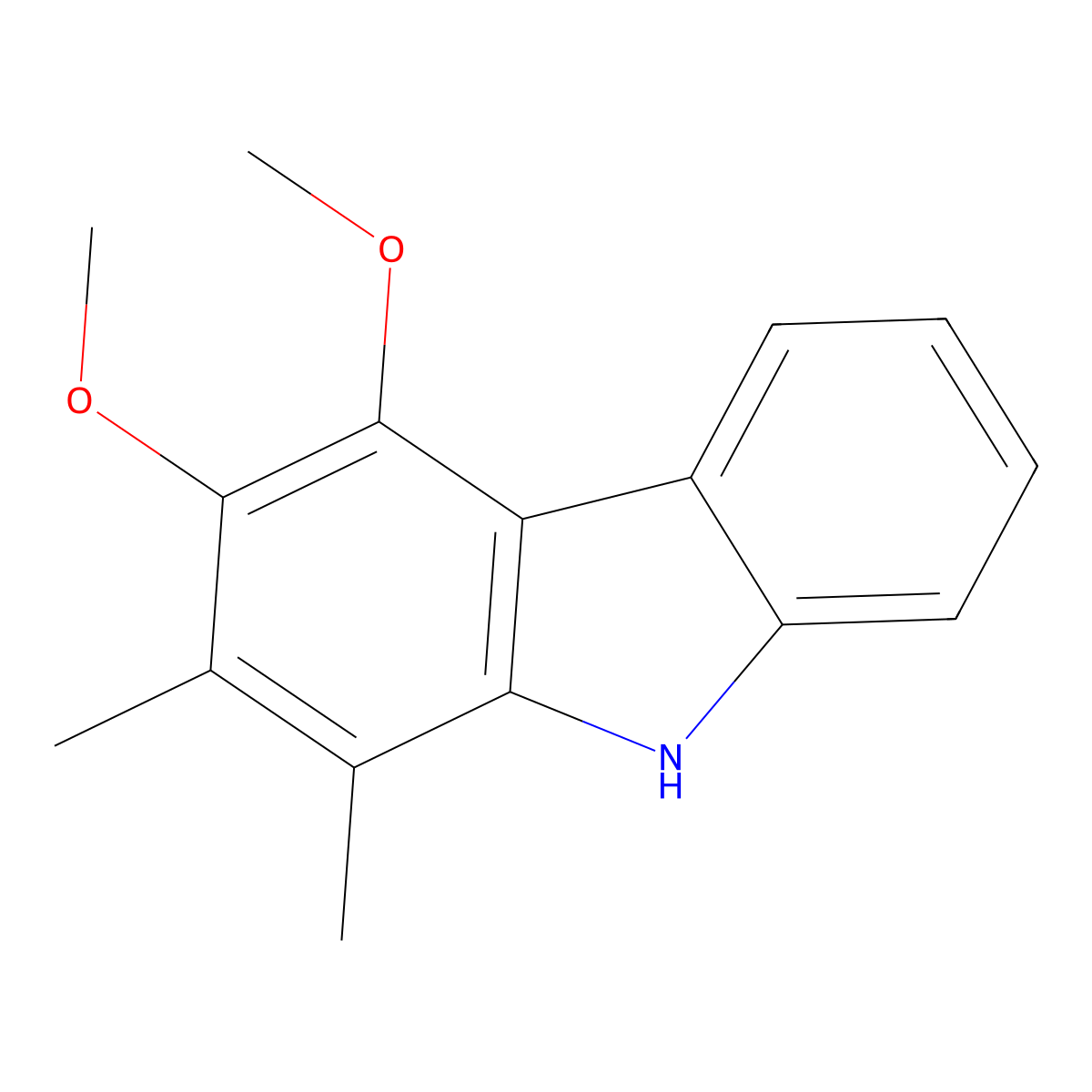 3,4-Dimethoxy-1,2-dimethyl-9H-carbazole molecular structure, CAS 75139-39-8