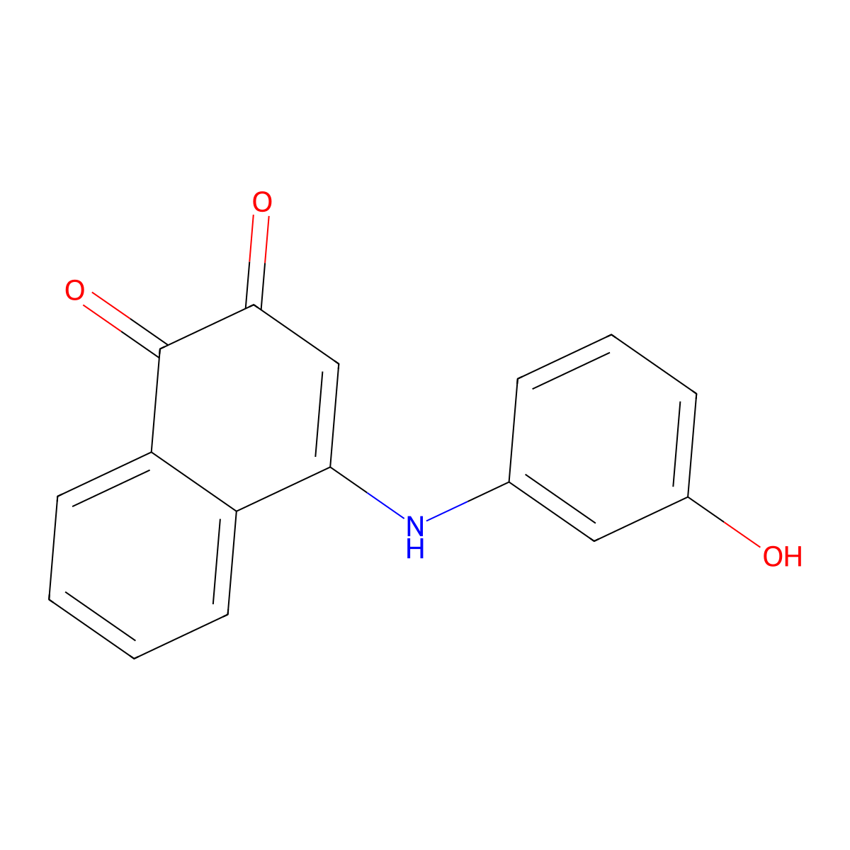 4-(3-Hydroxyanilino)-1,2-dihydronaphthalene-1,2-dione molecular structure, CAS 75140-04-4