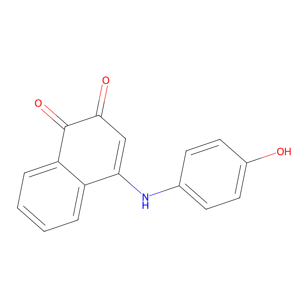 4-(4-Hydroxyanilino)-1,2-dihydronaphthalene-1,2-dione molecular structure, CAS 75140-07-7