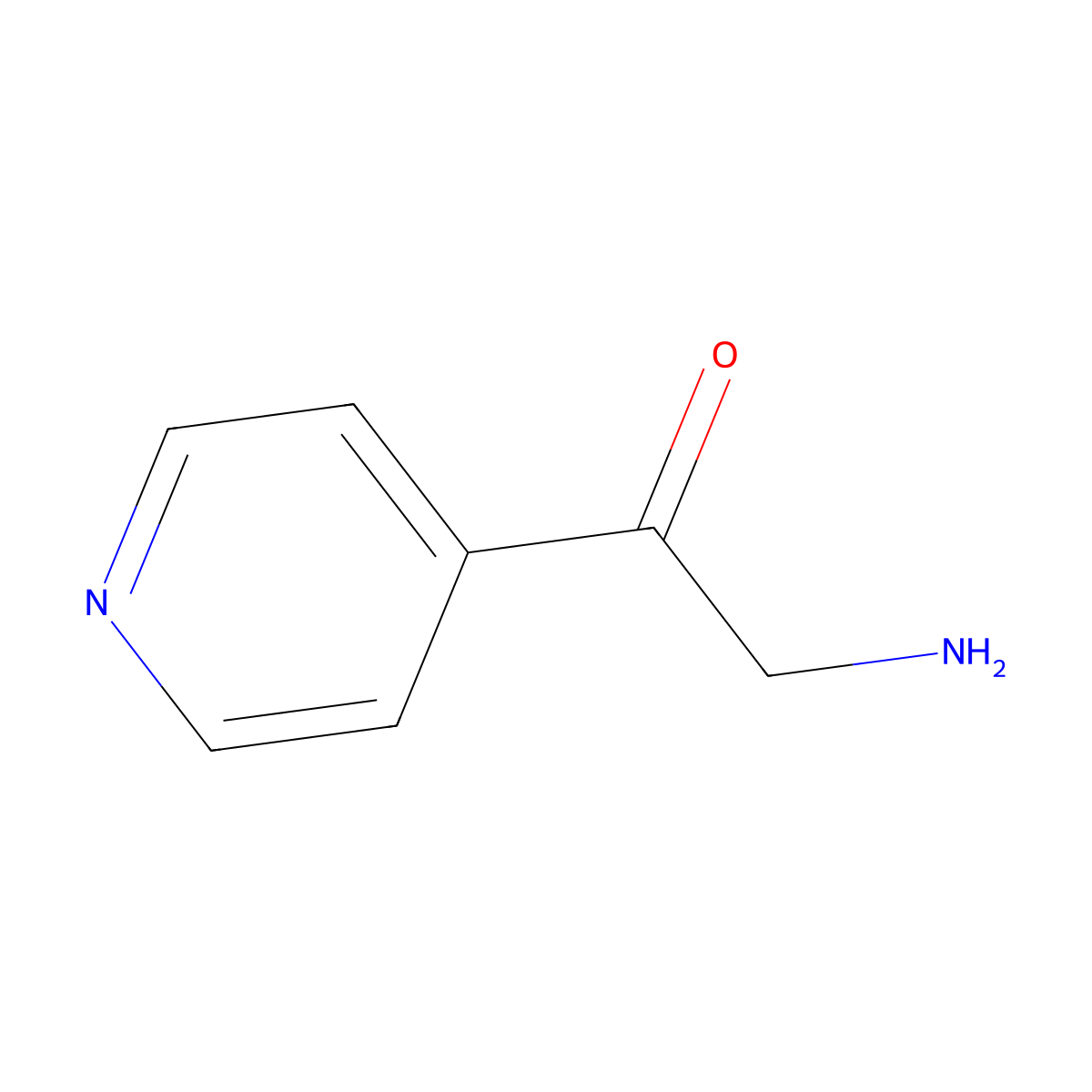 2-Amino-1-pyridin-4-yl-ethanone molecular structure, CAS 75140-34-0