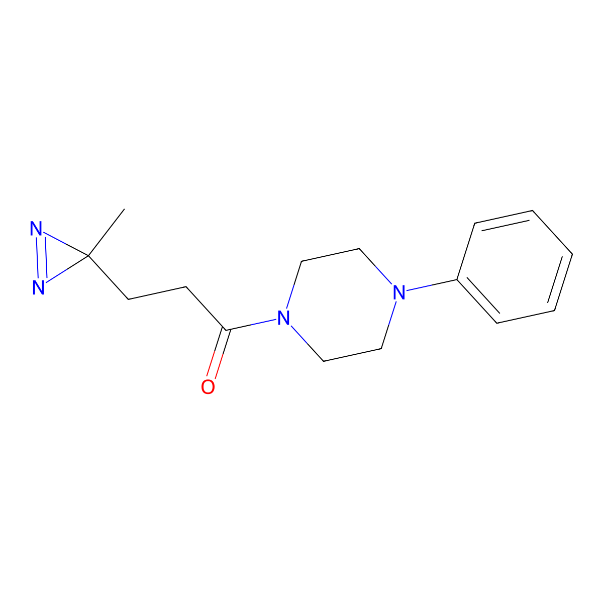 3-(3-methyl-3H-diazirin-3-yl)-1-(4-phenylpiperazin-1-yl)propan-1-one molecular structure, CAS 751419-26-8