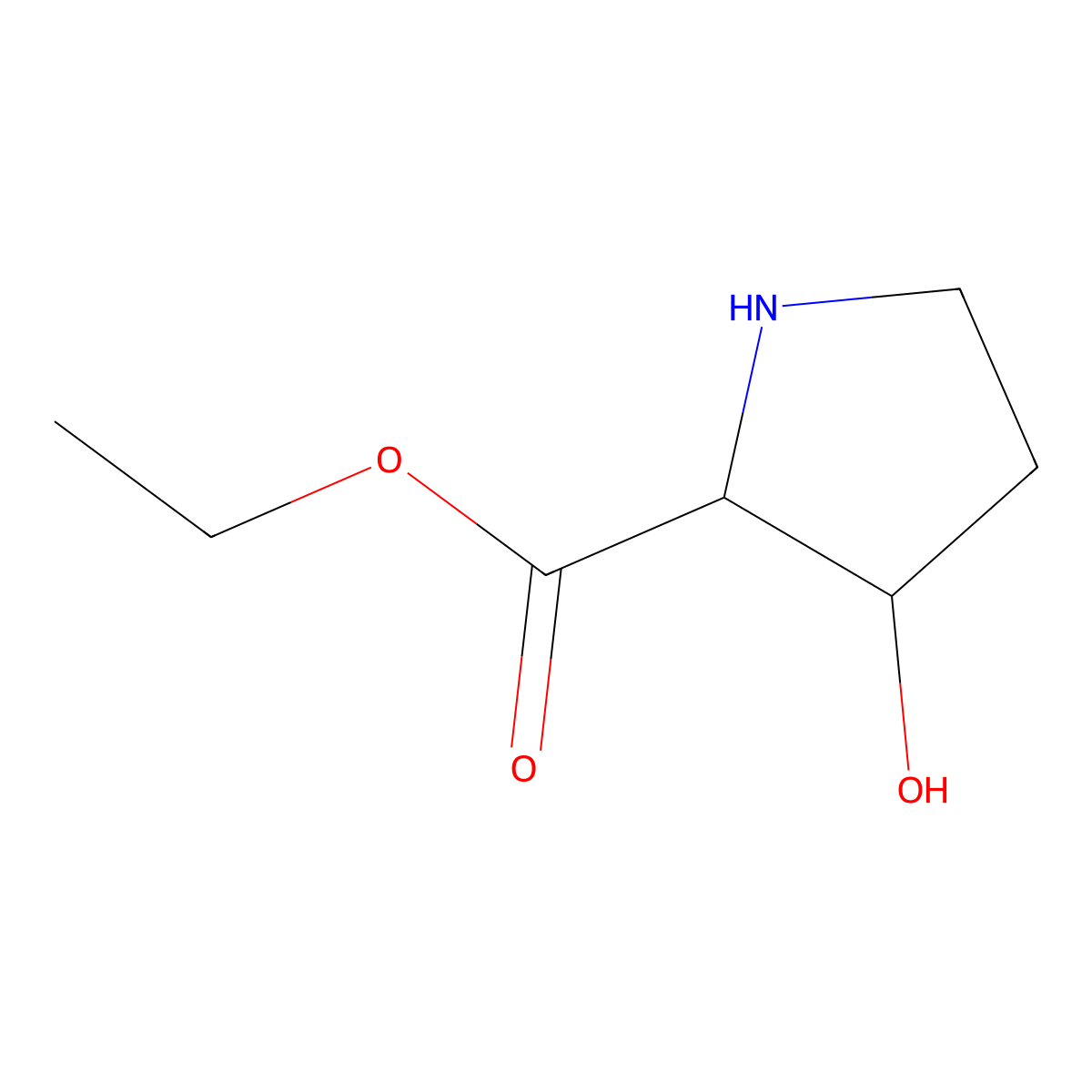 ethyl (2R,3S)-3-hydroxypyrrolidine-2-carboxylate molecular structure, CAS 751421-78-0