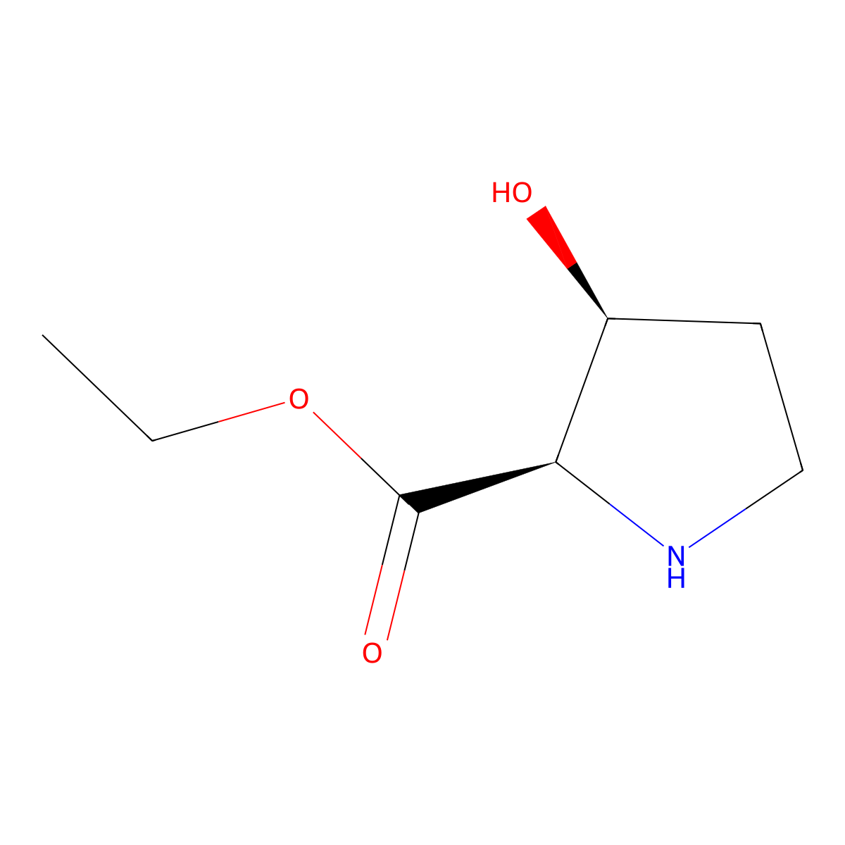 ethyl (2R,3S)-3-hydroxypyrrolidine-2-carboxylate molecular structure, CAS 751421-78-0