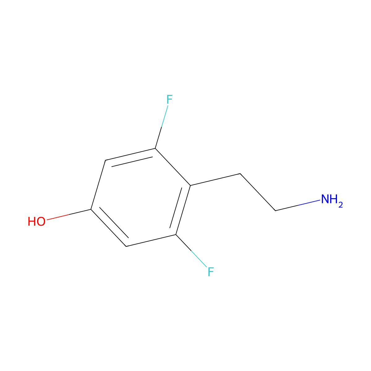 4-(2-Aminoethyl)-3,5-difluorophenol molecular structure, CAS 751440-47-8