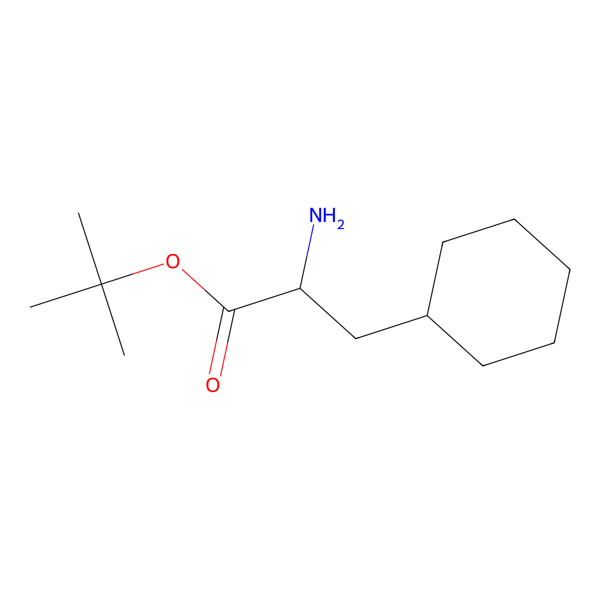 Tert-butyl 2-amino-3-cyclohexylpropanoate molecular structure, CAS 751449-29-3