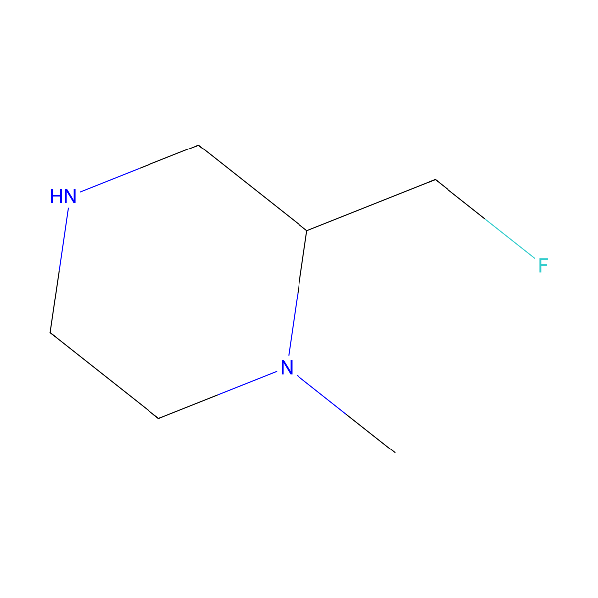 2-(Fluoromethyl)-1-methylpiperazine molecular structure, CAS 751450-71-2