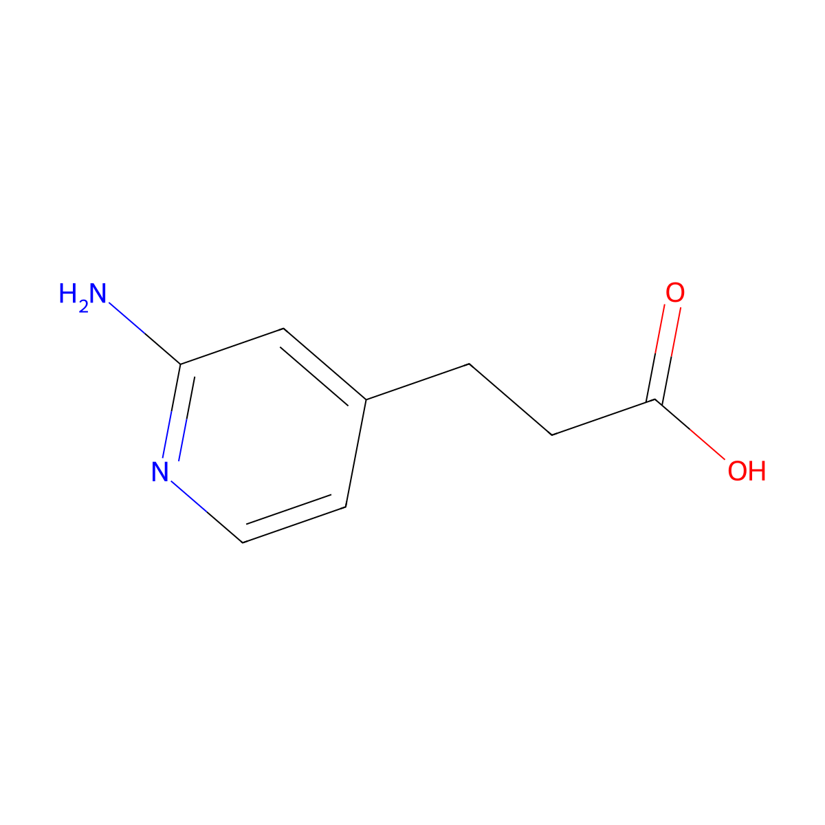 3-(2-Aminopyridin-4-yl)propanoic acid molecular structure, CAS 751456-76-5
